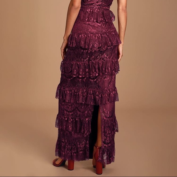 Lulu’s “Lovely Daydreamer” Lace Tiered Maxi Dress - Picture 8 of 12